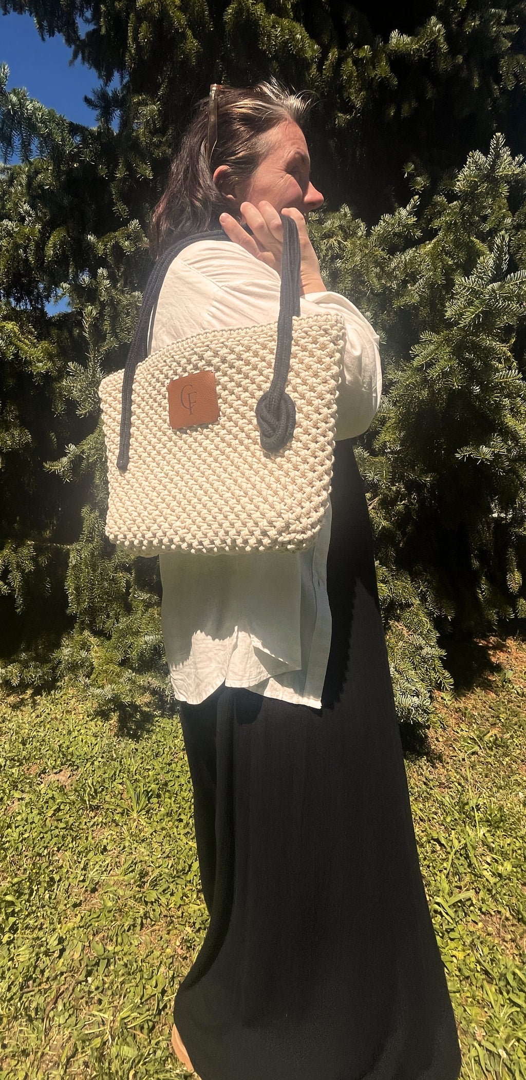 Thérèse,  Sac cabas en macramé
