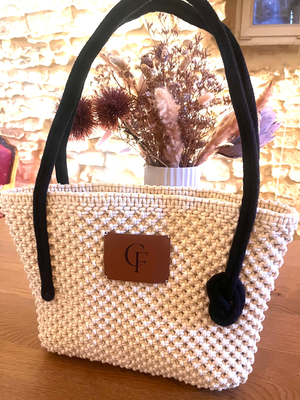 Thérèse,  Sac cabas en macramé