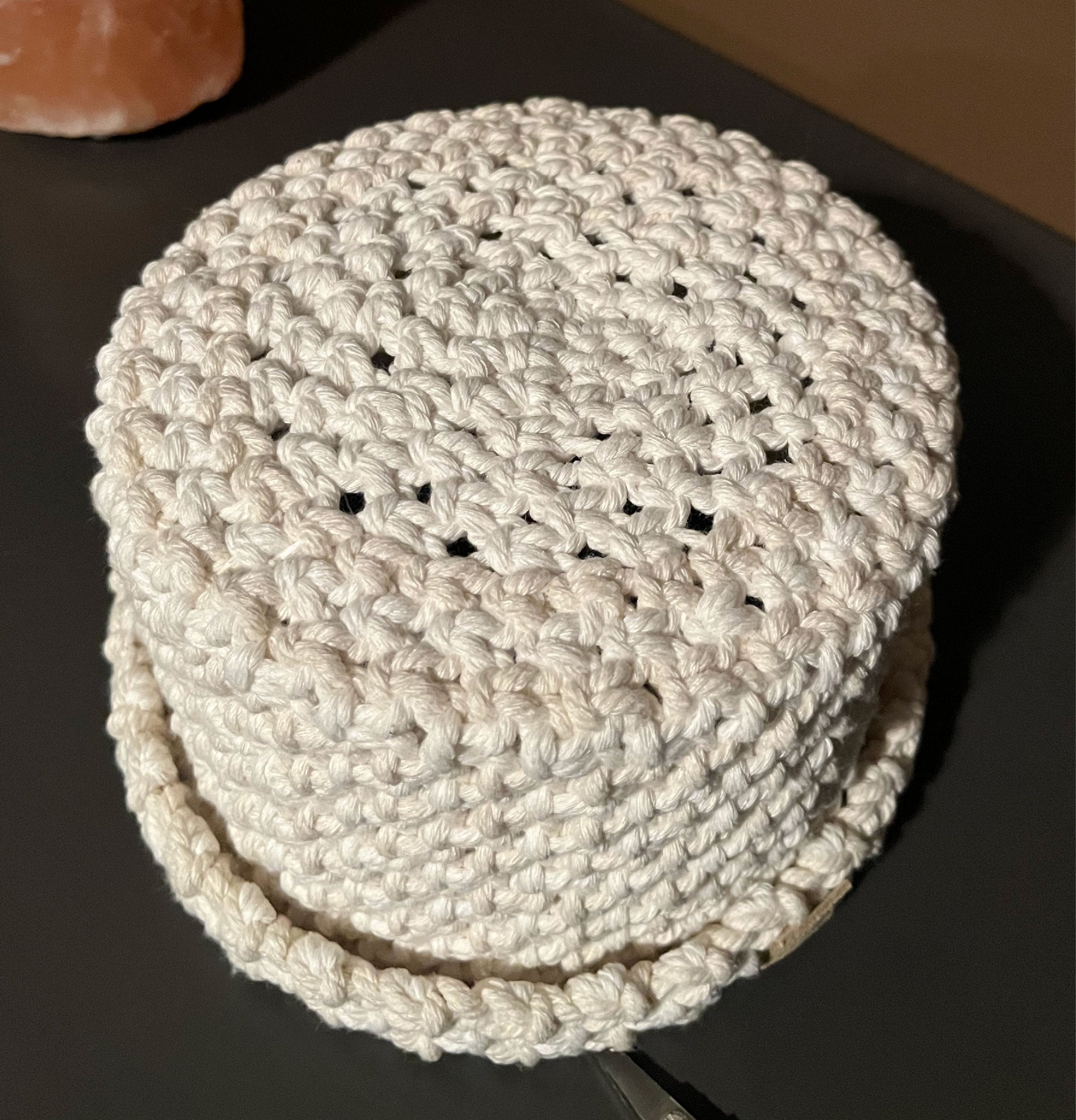 Panier Rond en macramé moyen