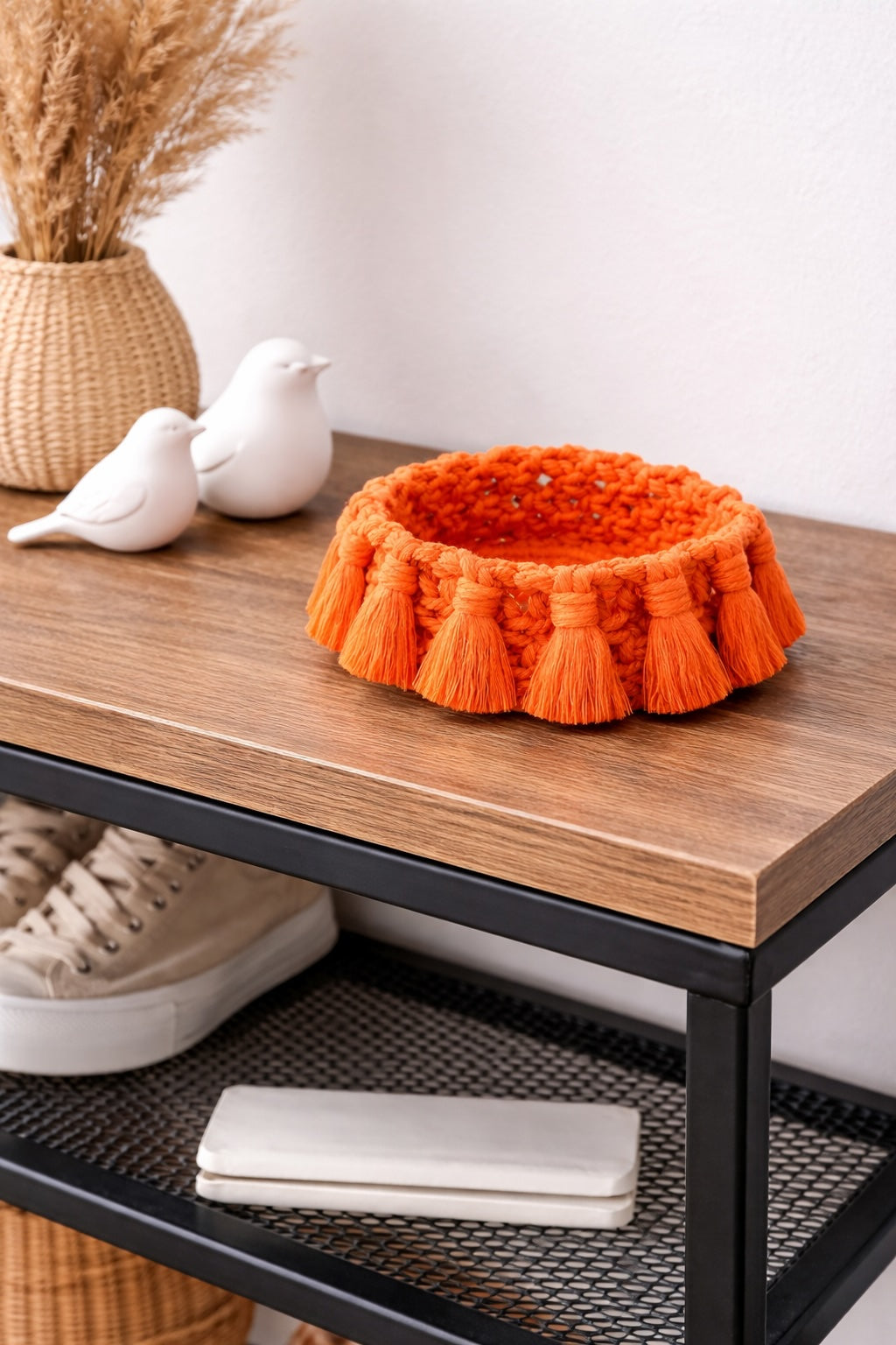 "Les petits flashy" Panier en macramé personnalisable