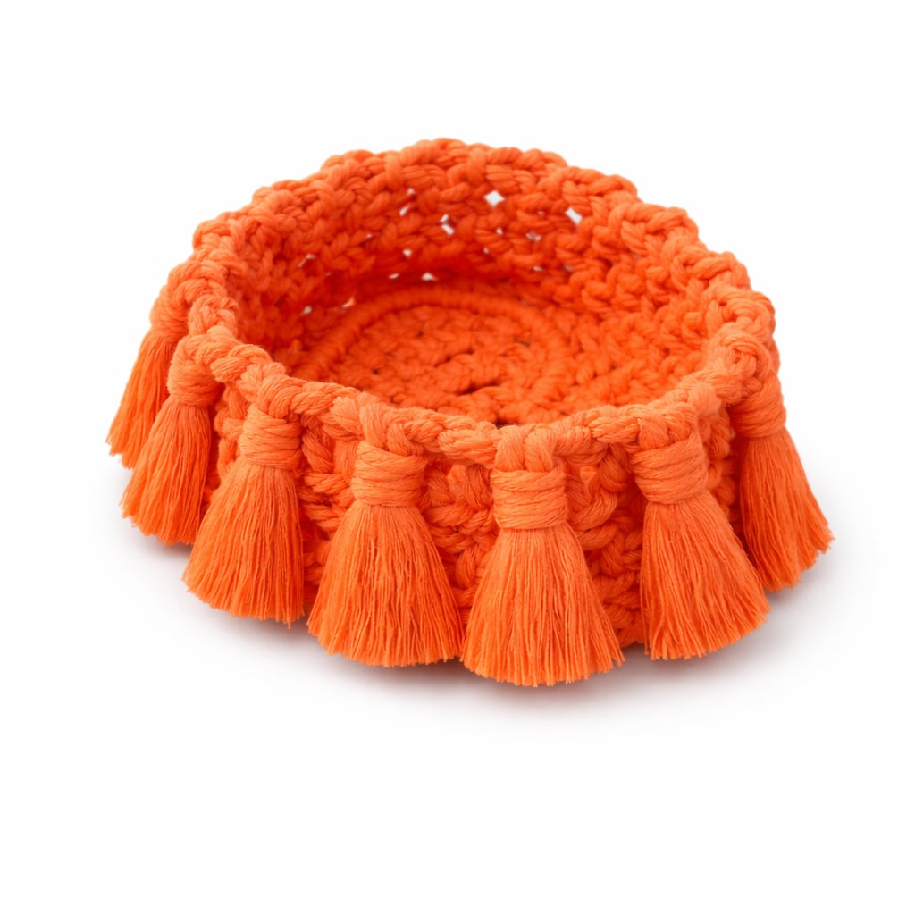 "Les petits flashy" Panier en macramé personnalisable