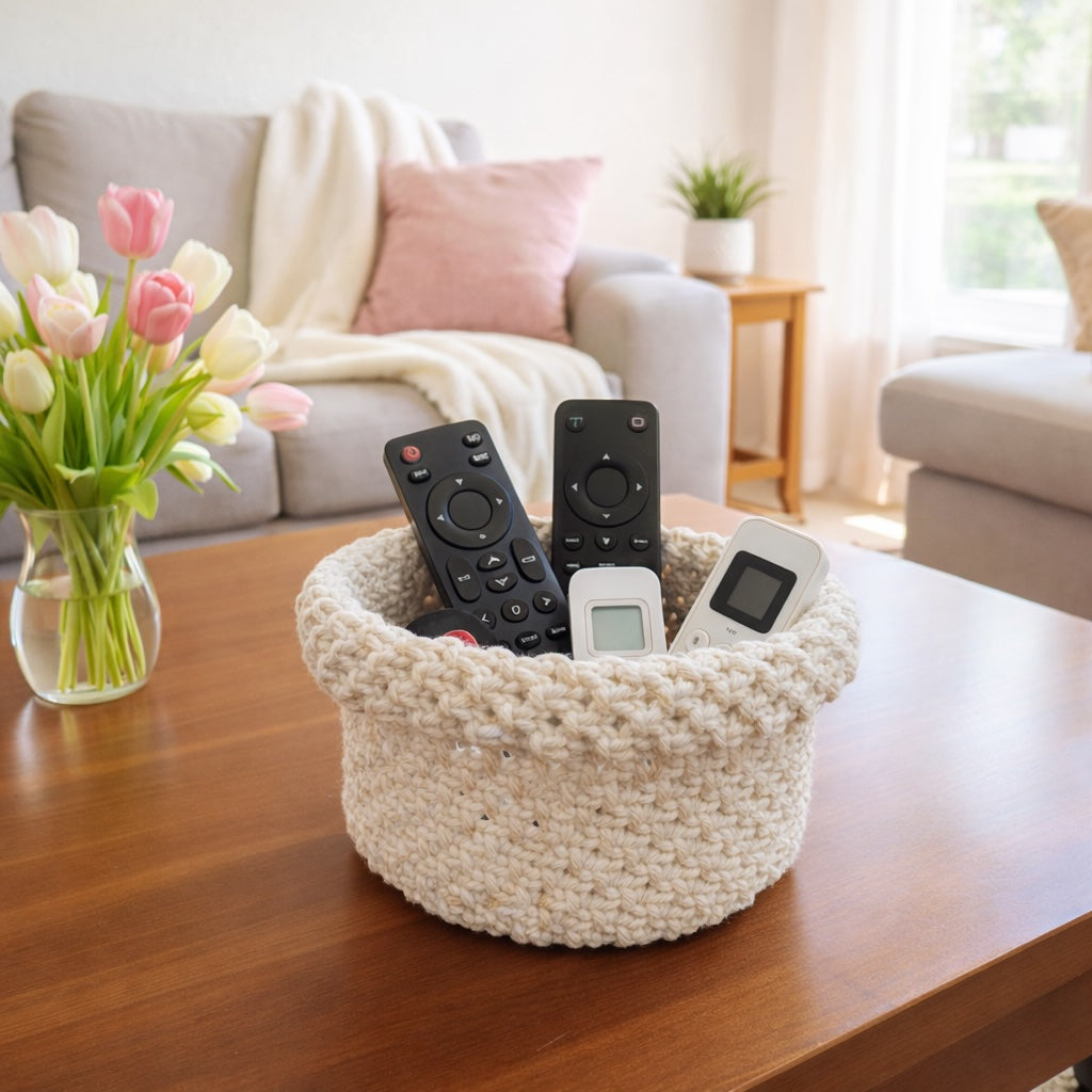 Panier Rond en macramé moyen