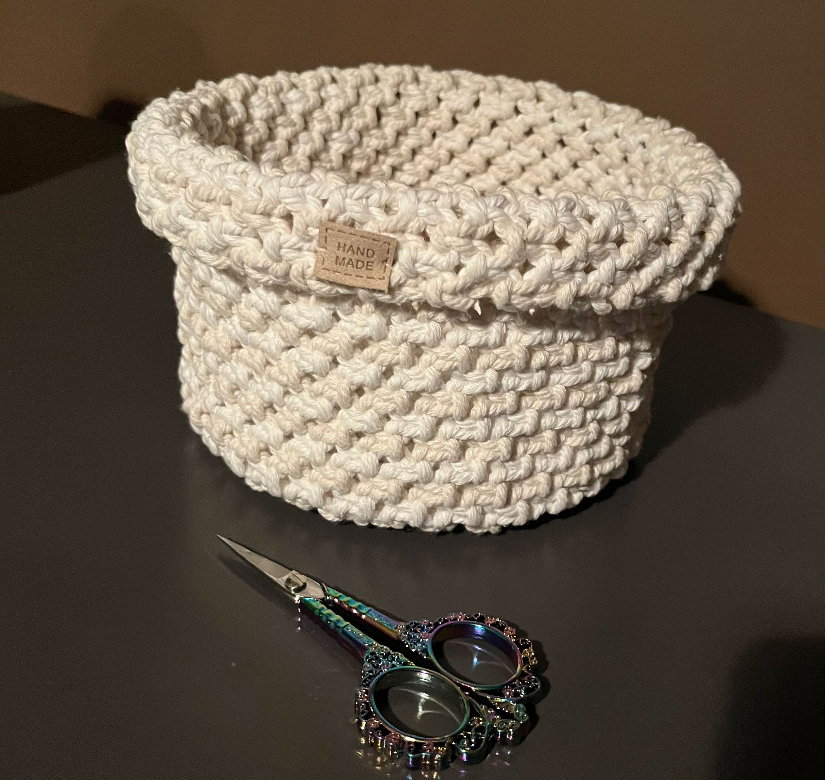 Panier Rond en macramé moyen