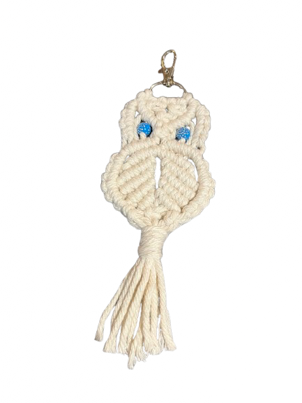 Porte-clés Chouette en macramé