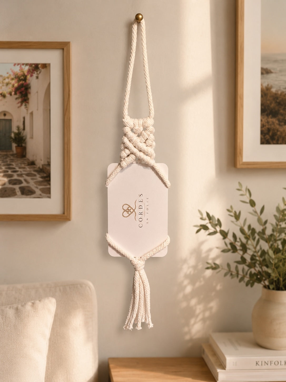porte photo Polaroïd en macramé