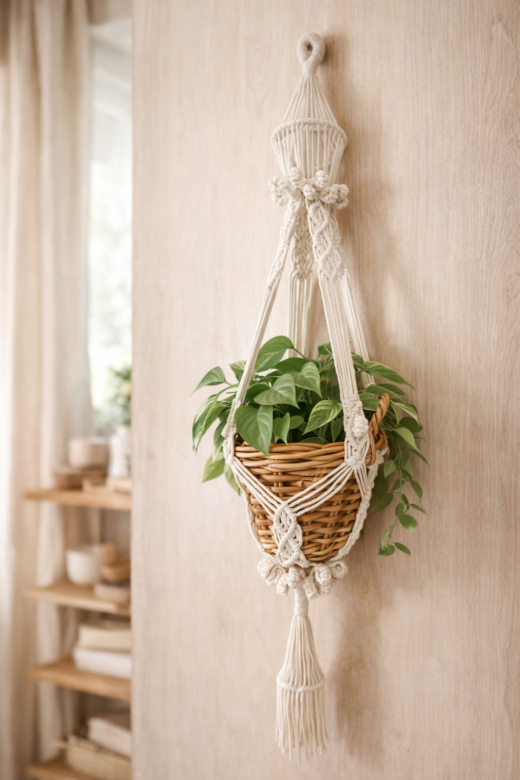 Suspension porte plante macramé Bird