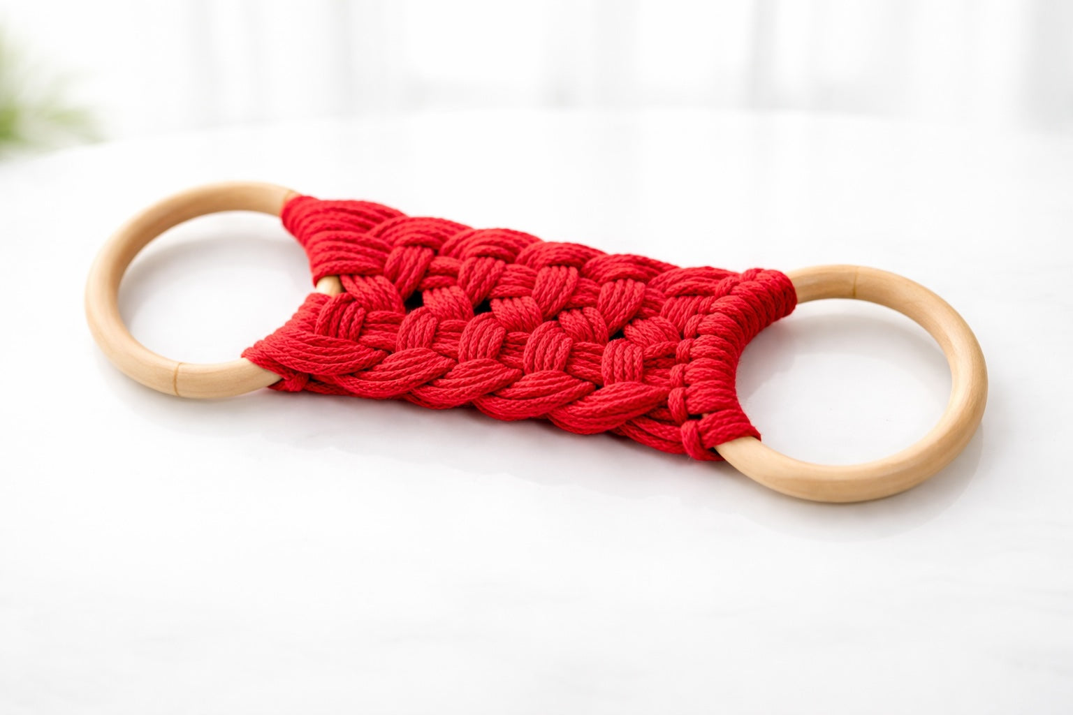 Porte-serviette / porte-torchon en macramé
