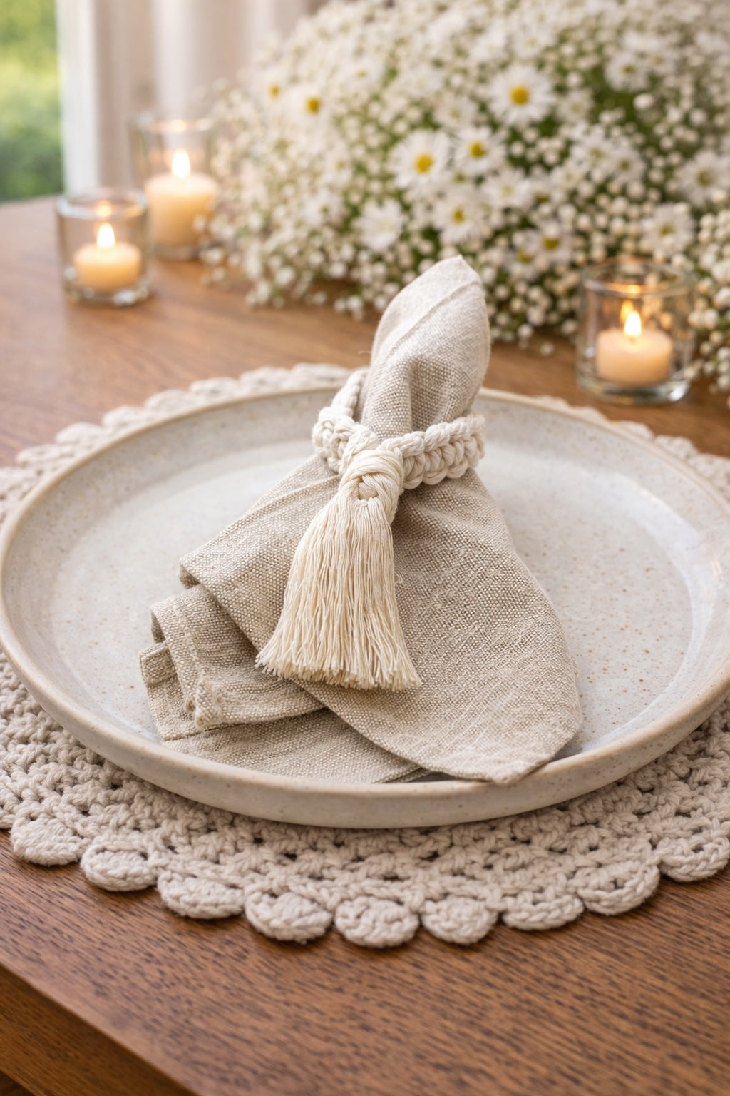 Pack art de la table en macramé/ collection Morgane