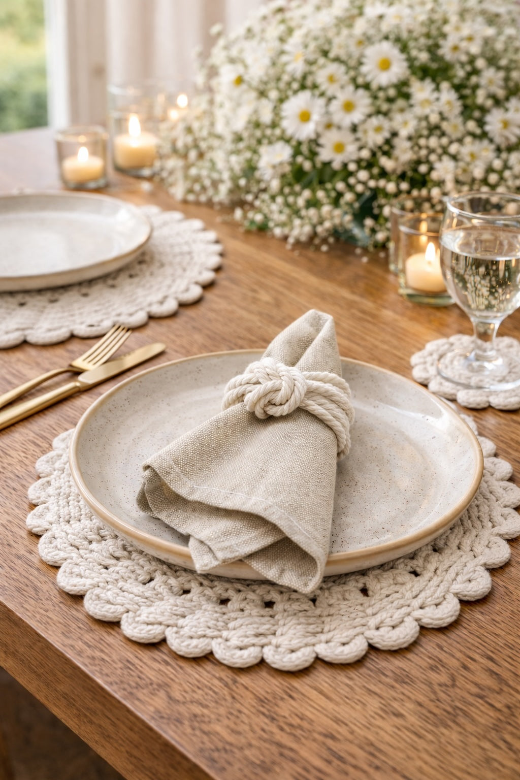 Pack art de la table en macramé/ collection Olivia