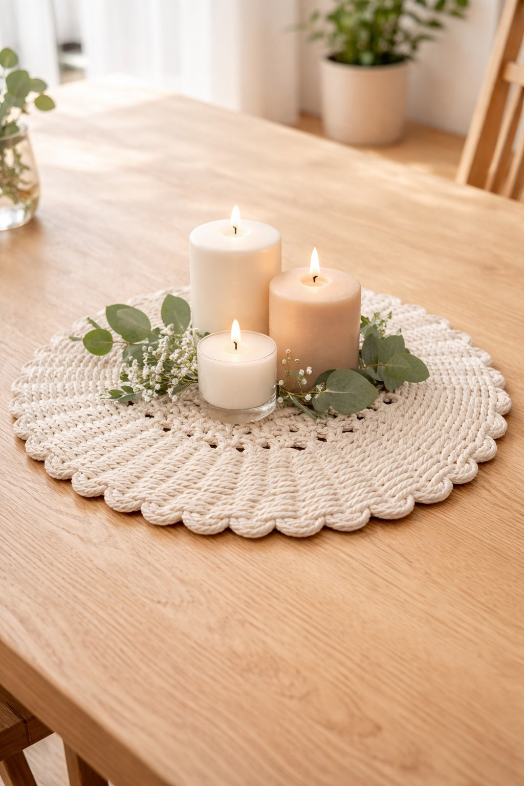 set de table rond en macramé collection Olivia