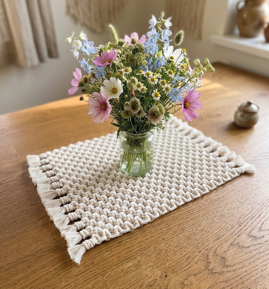 Set de table rectangulaire en macramé Morgane